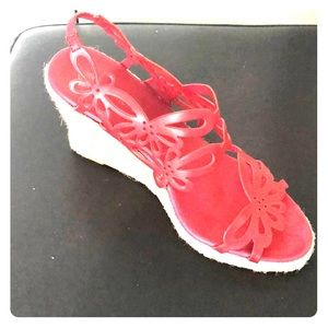 Eric Michael bright red wedges.